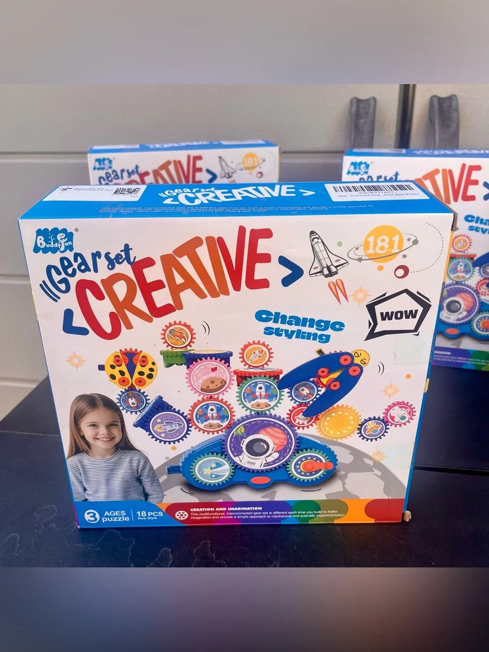 STEM Gears Toys for Kids Ages 3+, Creative Learning Building Blocks, 18Pcs Educa